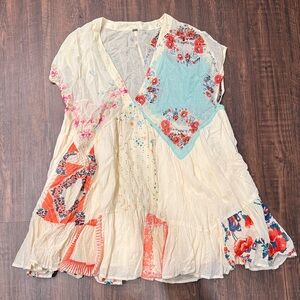 Free People Floral Patchwork Women's Tunic